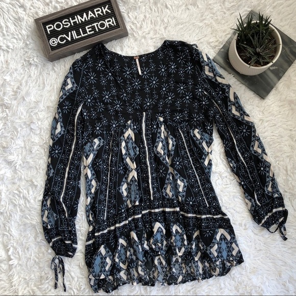 Free People Down By The Bay Tunic Long Top XS - Picture 2 of 8